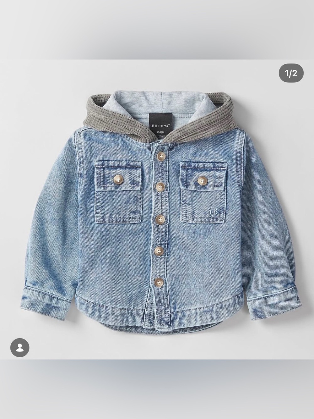Little Bipsy light wash denim jacket size 10
